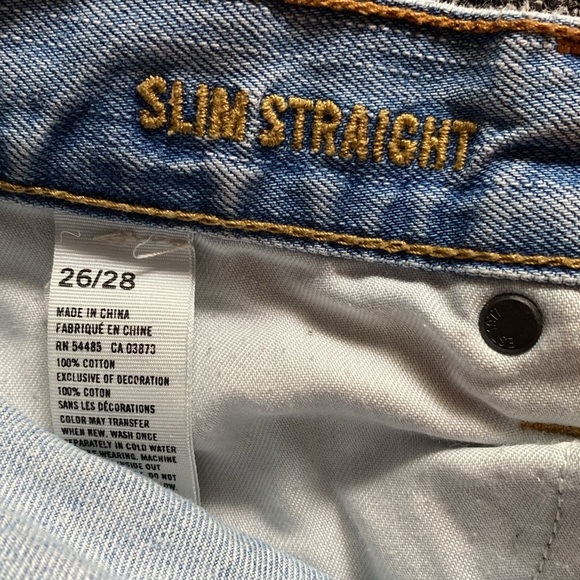 American Eagles Slim Straight Jeans Denim 100% Cotton Size US 26/28 - Pre-Loved - Picture 16 of 16